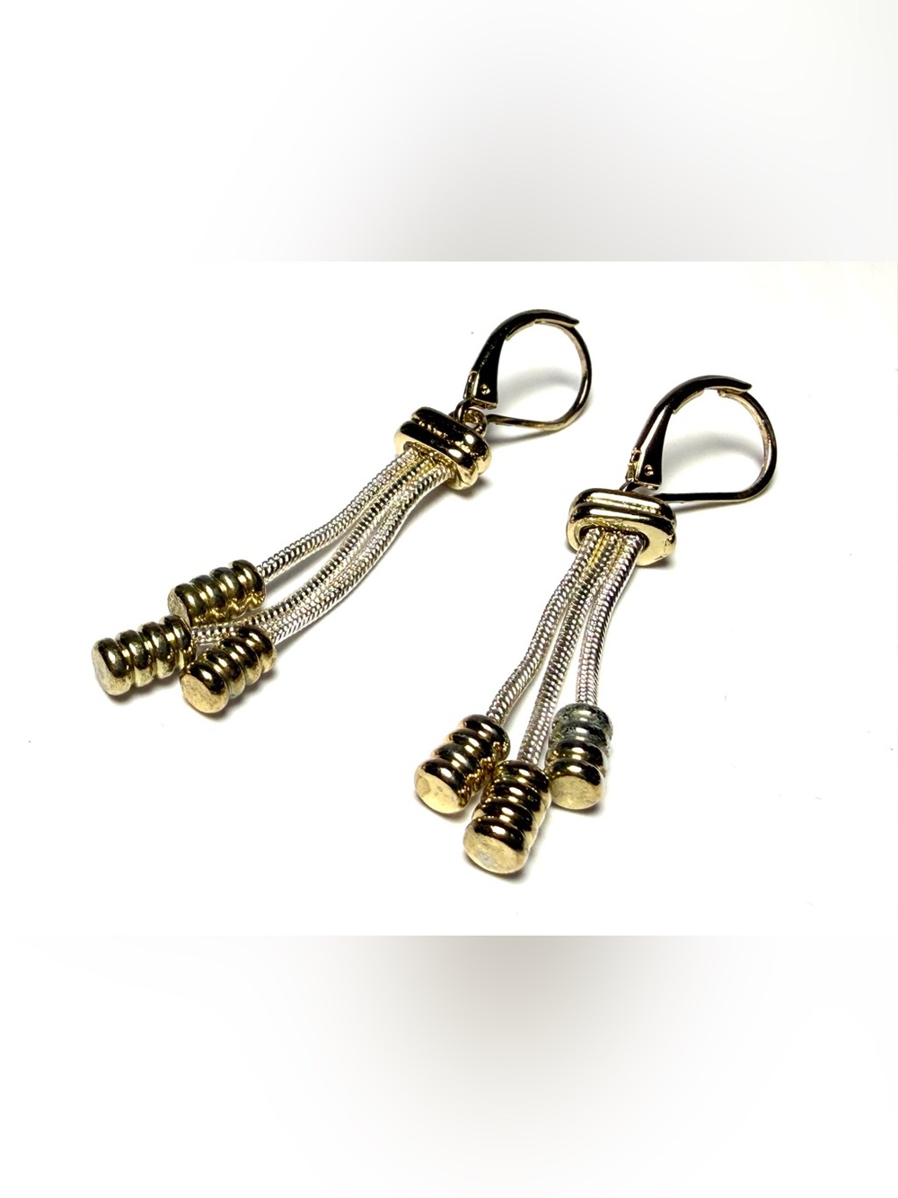 Gold and Silver Tassel Drop Earrings - Women Jewelry